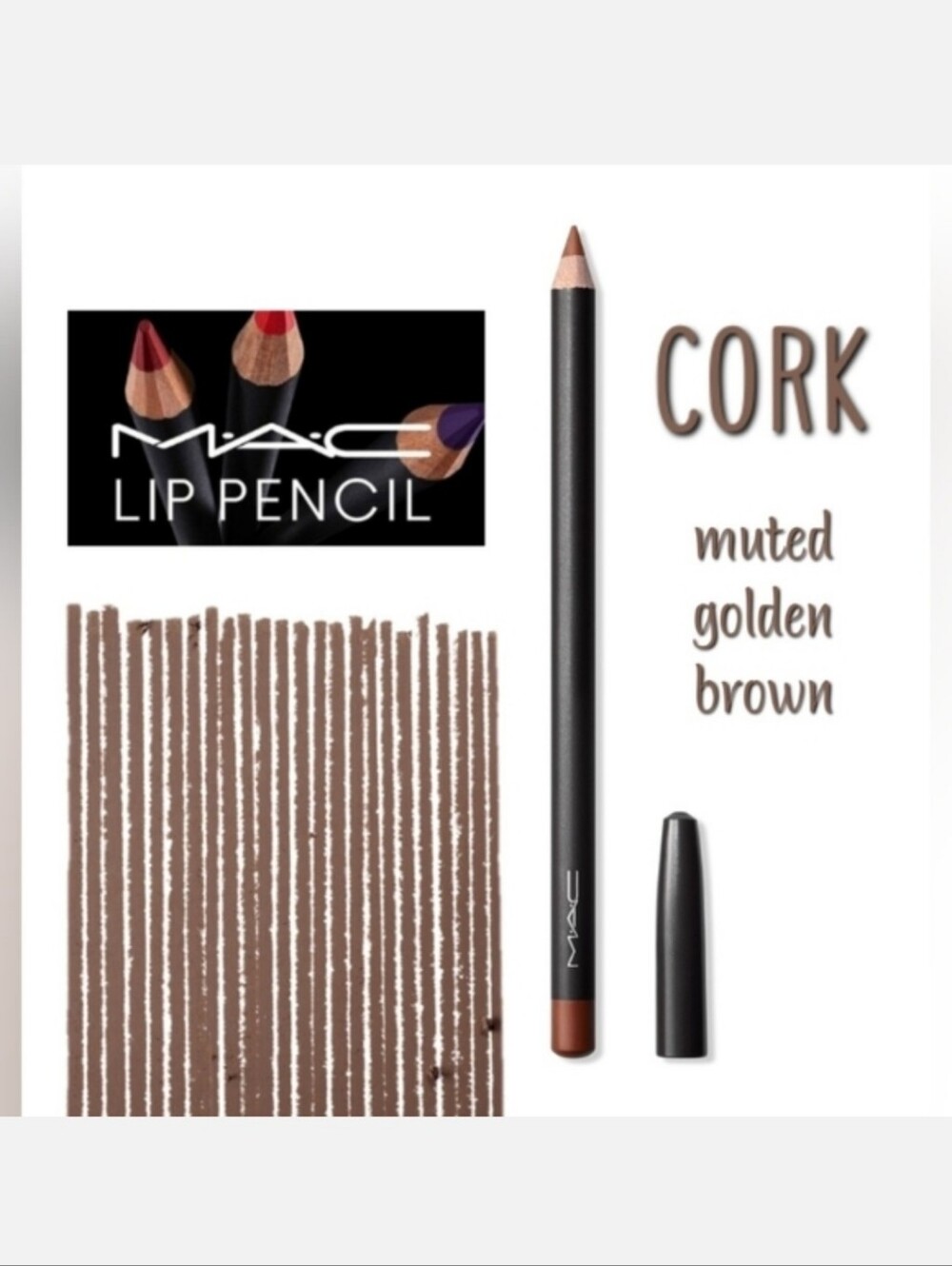 Mac Lip Pencil Cork Muted Golden Brown Lip Liner Brand New in Box Authentic